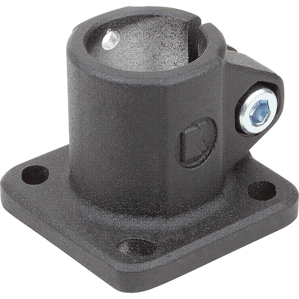 Tube Clamp W. Foot For Linear Actuator, Type=30, Aluminum Black Powder-Coated, Comp:Steel